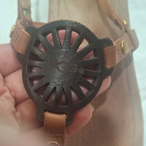 UGG Tan Leather Women's Sandals Size 8 - Picture 8 of 8